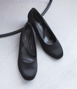 【慶弔両用】撥水加工3.5cmヒールサテンフォーマルパンプス