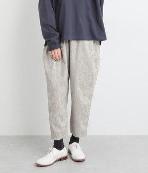 コットンツイル ストライプラクチンパンツ(オフホワイト-ONESIZE)