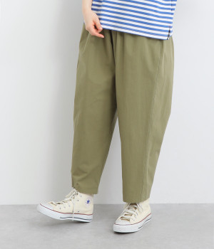 【made in japan】コットンリネン ラクチンパンツ(カーキ-ONESIZE)