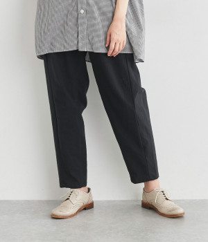 【made in japan】コットンホソミエテーパードパンツ(ブラック-ONESIZE)