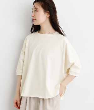 コットン ラグランゆったりプルオーバー(アイボリー-ONESIZE)