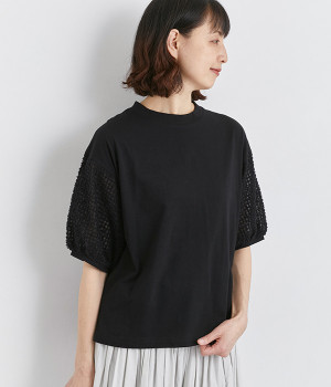 フェザーシフォンスリーブプルオーバー(ブラック-ONESIZE)