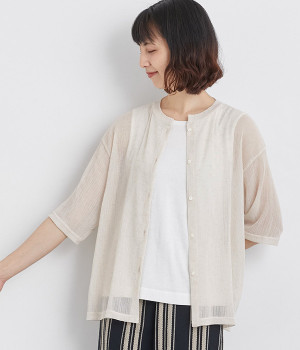 シアーリネンカーディガン(キナリ-ONESIZE)