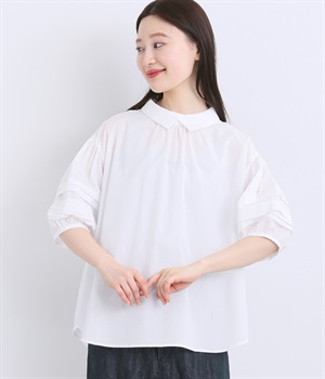 コットンローン パフスリーブプルオーバー(オフホワイト-ONESIZE)