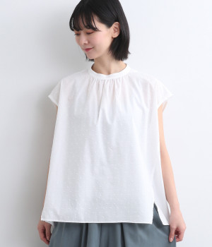 【made in japan】ドビードット切替フレンチスリーブプルオーバー(オフホワイト-ONESIZE)