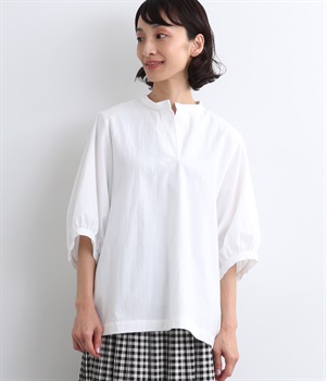 【made in japan】コットンギャザースリーブプルオーバー(オフホワイト-ONESIZE)