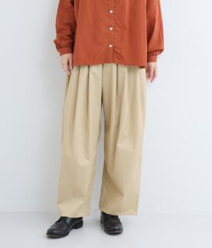 コットンツイルラスターエアーフローオーバルパンツ(ベージュ-F)