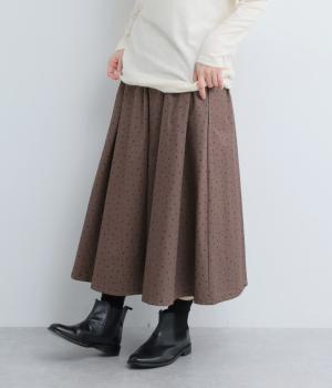 ブロードビンテージドットスカートインパンツ(ブラウン-F)