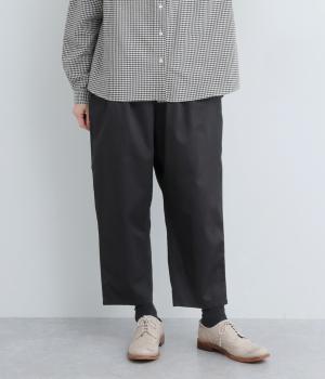 コットンツイルラクチンパンツ(ブラック-F)