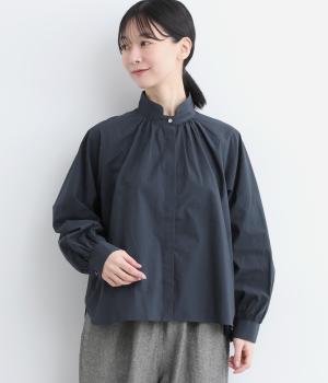 レイヤースタンドネックシャツ(ネイビー-F)