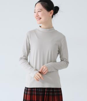 コットンコーマフライスリブモックネックプルオーバー(グレー-F)