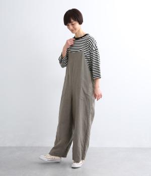 フレンチリネンサロペット(グレージュ-F)