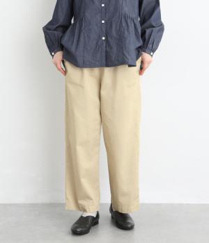 コットンツイルセミワイドストレートパンツ(ライトベージュ-F)