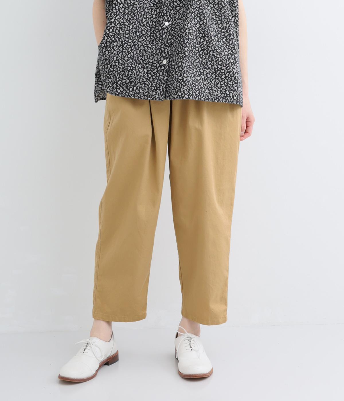 コットンツイルイージーパンツ(キャメル-F)