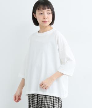 コットン度詰天竺ワイドプルオーバー(オフホワイト-F)