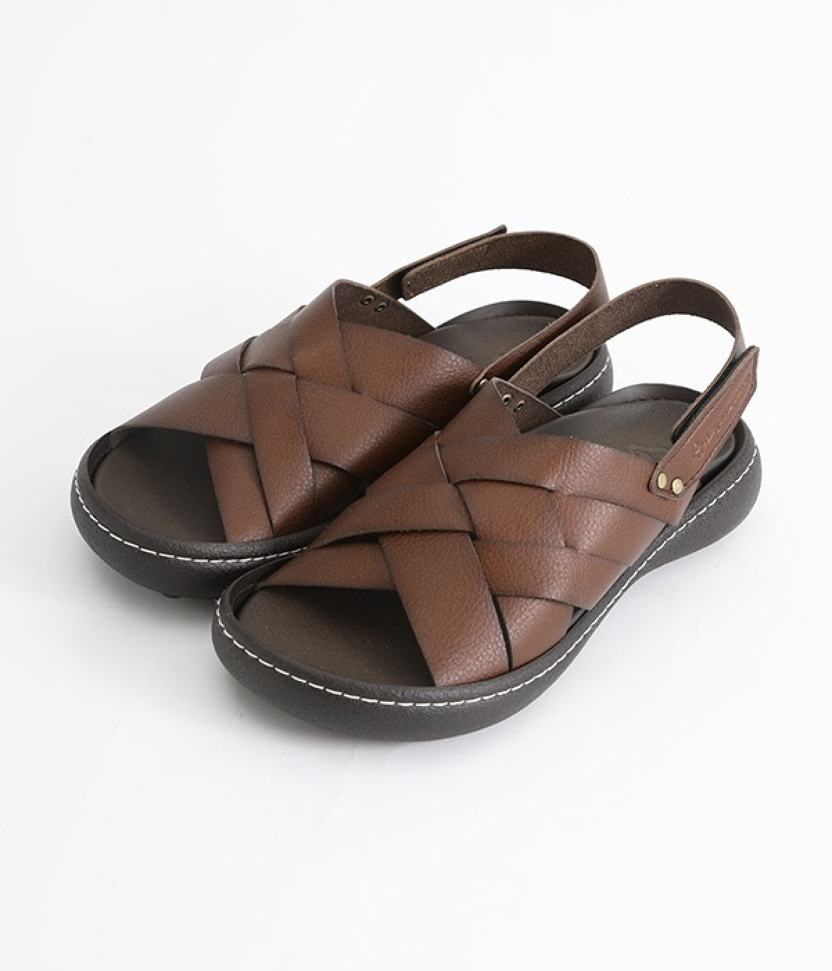 メッシュベルト　サンダル(ブラウン-S)