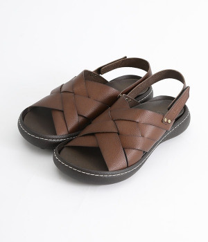 メッシュベルト　サンダル(ブラウン-S)