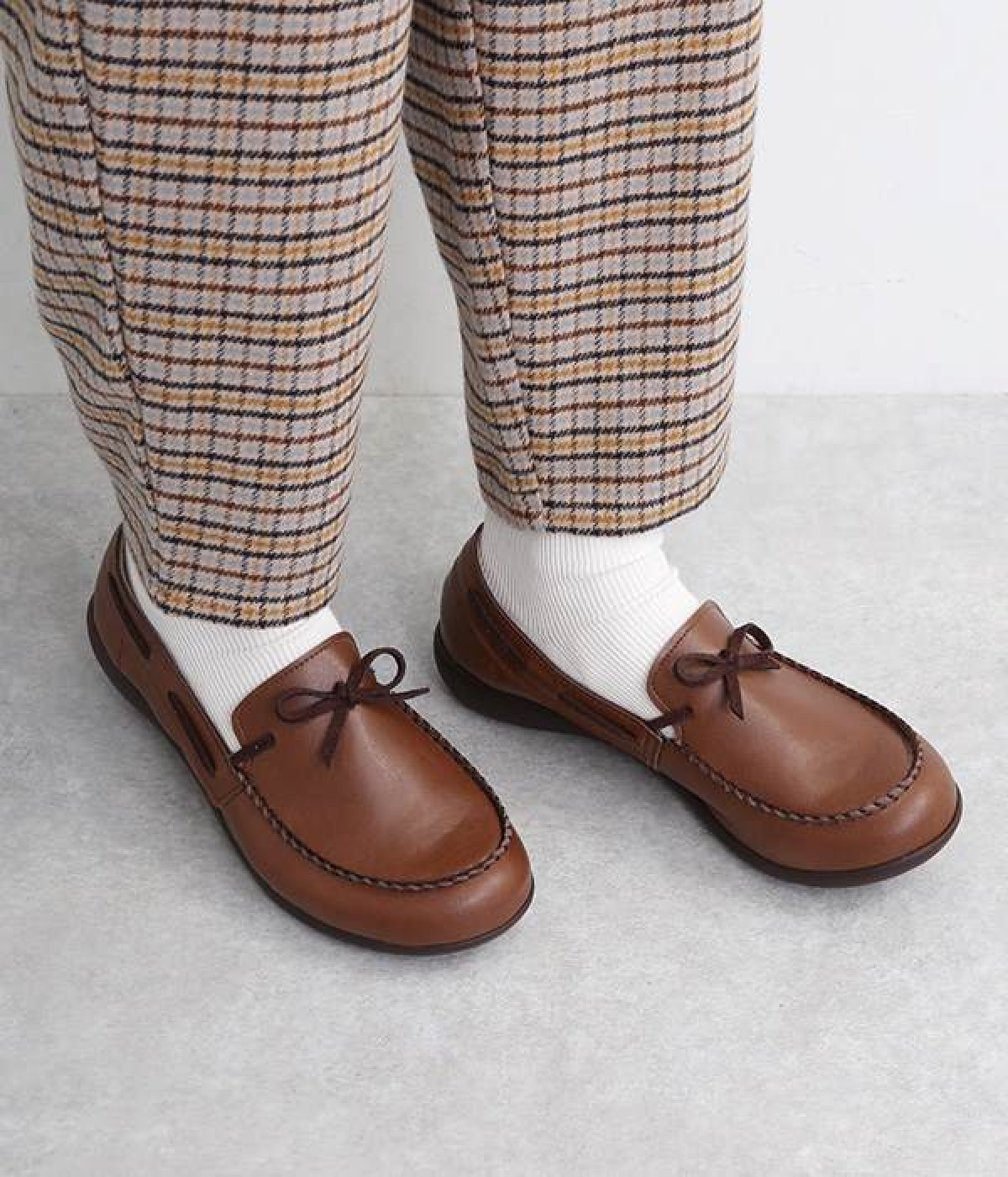 リボン使いスリッポン(ダークブラウン-S)