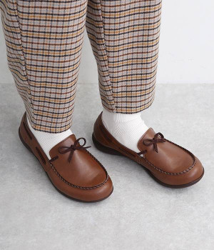 リボン使いスリッポン(ダークブラウン-S)