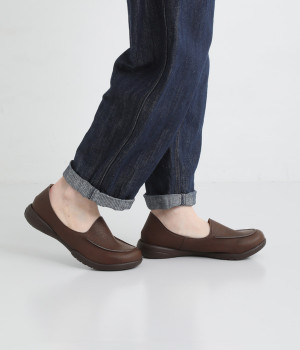 ルーペインソール　ローファーシューズ(ブラウン-L)