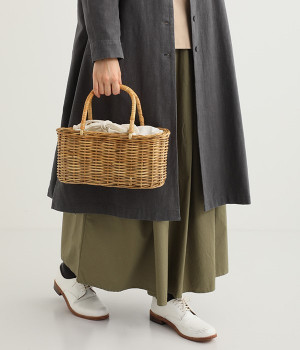 ラタン内布つきレクタングルバッグ