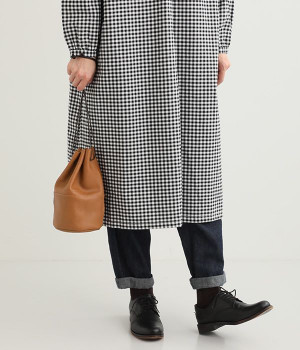 レザー巾着ショルダーバッグ(ブラウン-ONESIZE)