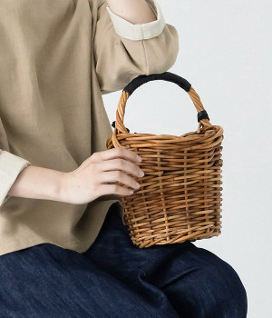 別注｜レザーワンハンドル　カゴバッグ(ナチュラル-ONESIZE)