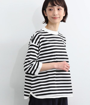 アメリカンドライ天竺 ヘムラウンドボーダープルオーバー