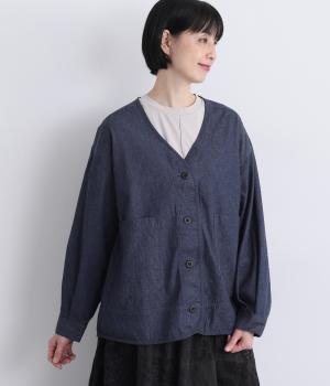 配色ステッチデニムジャケット