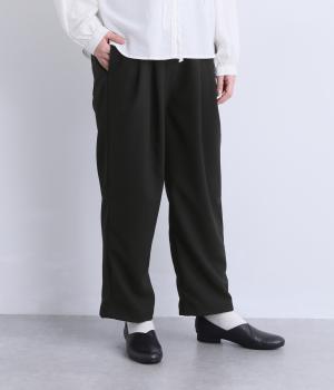 トロワッシャータックイージーパンツ(ブラック-F)