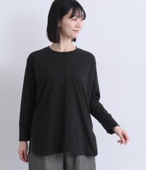 コットン天竺　メロウプルオーバー(ブラック-F)