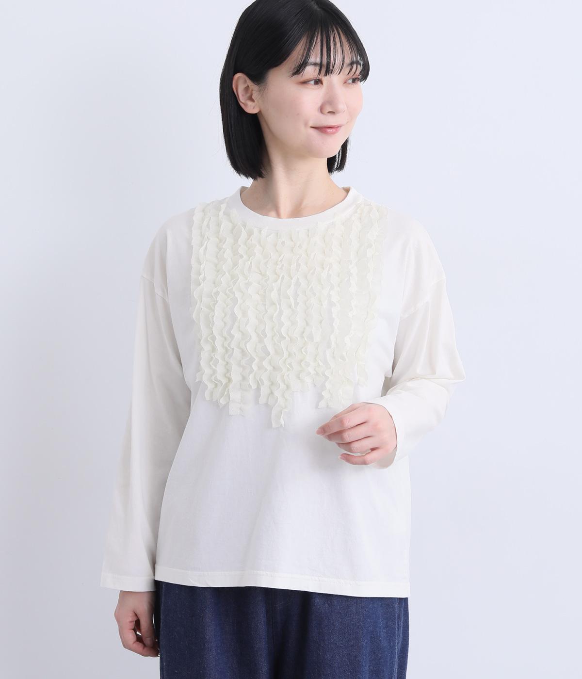 コットンカットフリルプルオーバー(オフホワイト-F)