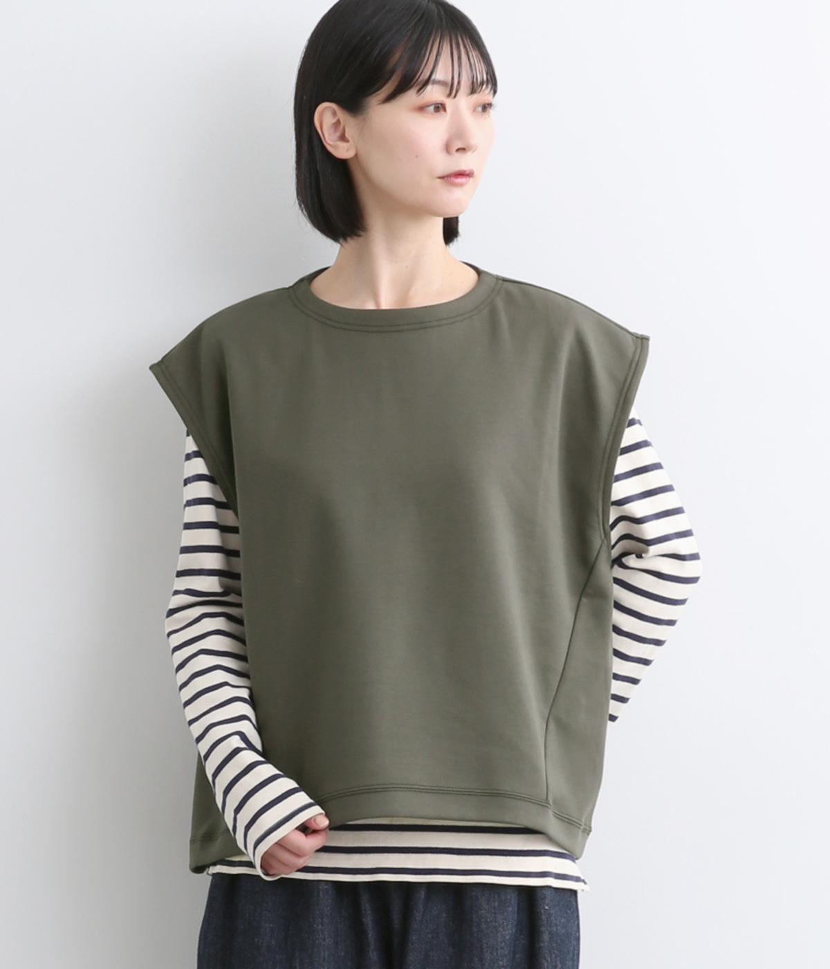 マスタリーコットンダブルエアータックベスト(チャコール-F)