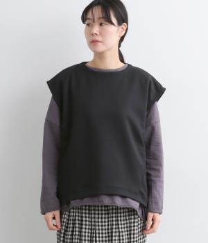 マスタリーコットンダブルエアータックベスト(ブラック-F)