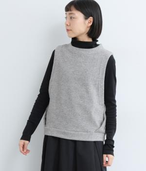 ソフト紡毛天竺カシュクールベスト(グレー-F)