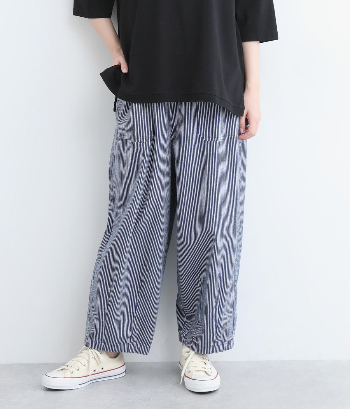 コットン8オンスヒッコリーベイカーイージーパンツ(ネイビー-ONESIZE)