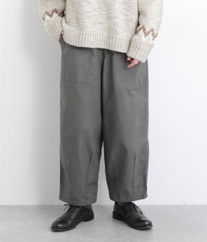 コットンムラ糸バックサテンピーチBioエアフロ―ベイカーイージーパンツ(チャコール-F)