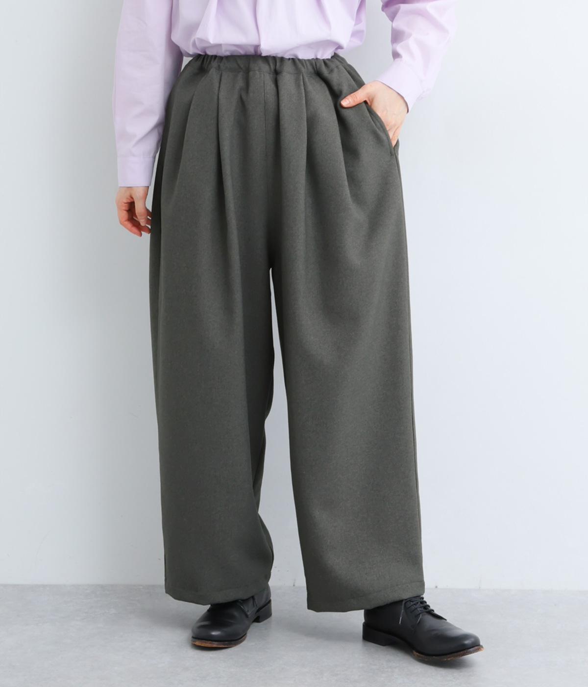 エステルサージツータックイージーパンツ(チャコール-F)