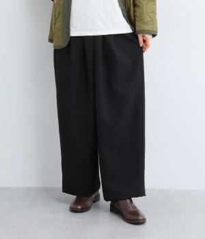 エステルサージツータックイージーパンツ(ブラック-F)