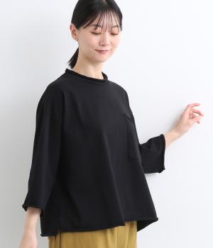 コットンPABLOジャージカットオフポケットプルオーバー(ブラック-ONESIZE)