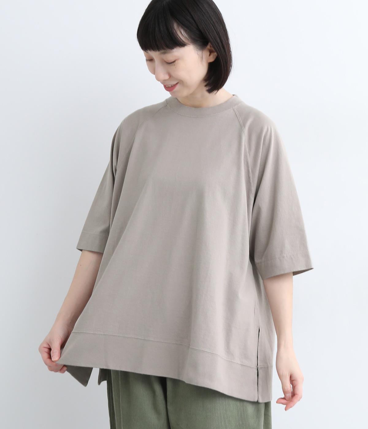 コットン度詰天竺ストレートラグランプルオーバー(グレージュ-ONESIZE)