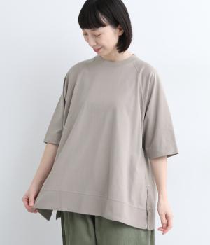 コットン度詰天竺ストレートラグランプルオーバー(グレージュ-ONESIZE)
