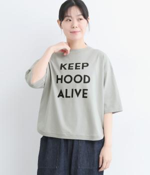 コットン天竺ヘムラウンドプリントTee〈KEEP HOOD ALIVE〉(グレー-ONESIZE)