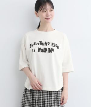 コットンヘムラウンドプリントTee〈EVERYTHING ELSE IS WALKING〉(ミスト-ONESIZE)