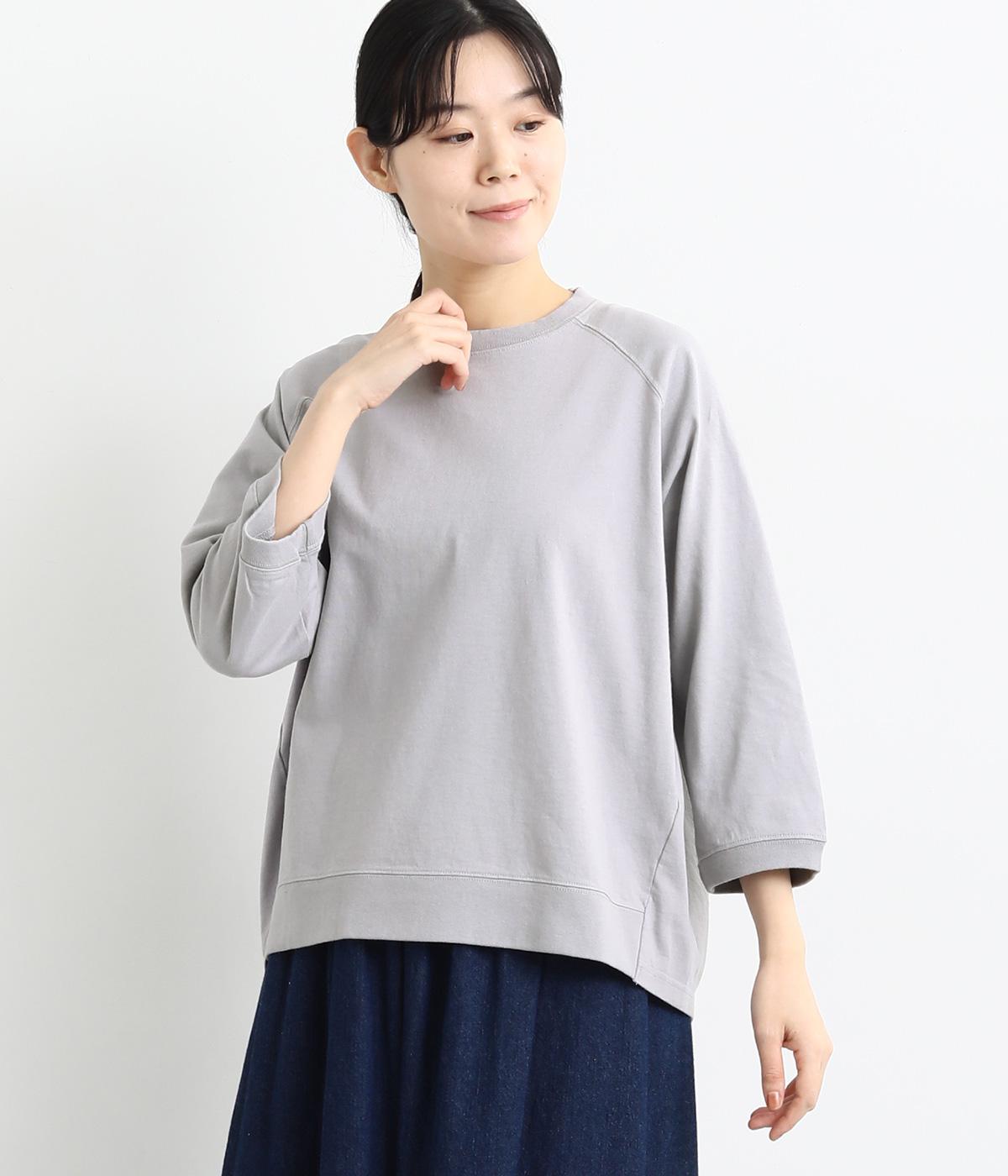 コットンアメリカンドライ天竺llバックタックラグランプルオーバー(ヘザーグレー-F)