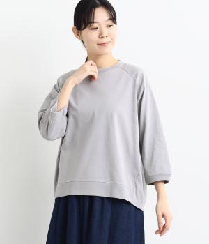 コットンアメリカンドライ天竺llバックタックラグランプルオーバー(ヘザーグレー-F)