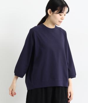 コットンアメリカンドライ天竺llバックタックラグランプルオーバー(ネイビー-F)