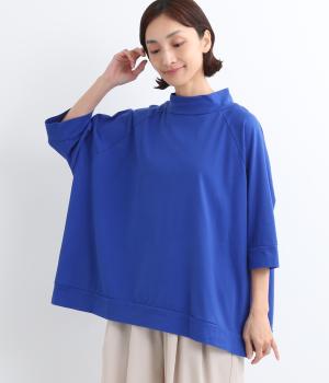 コットンフレーバー天竺ラグランスリーブプルオーバー(ブルー-F)