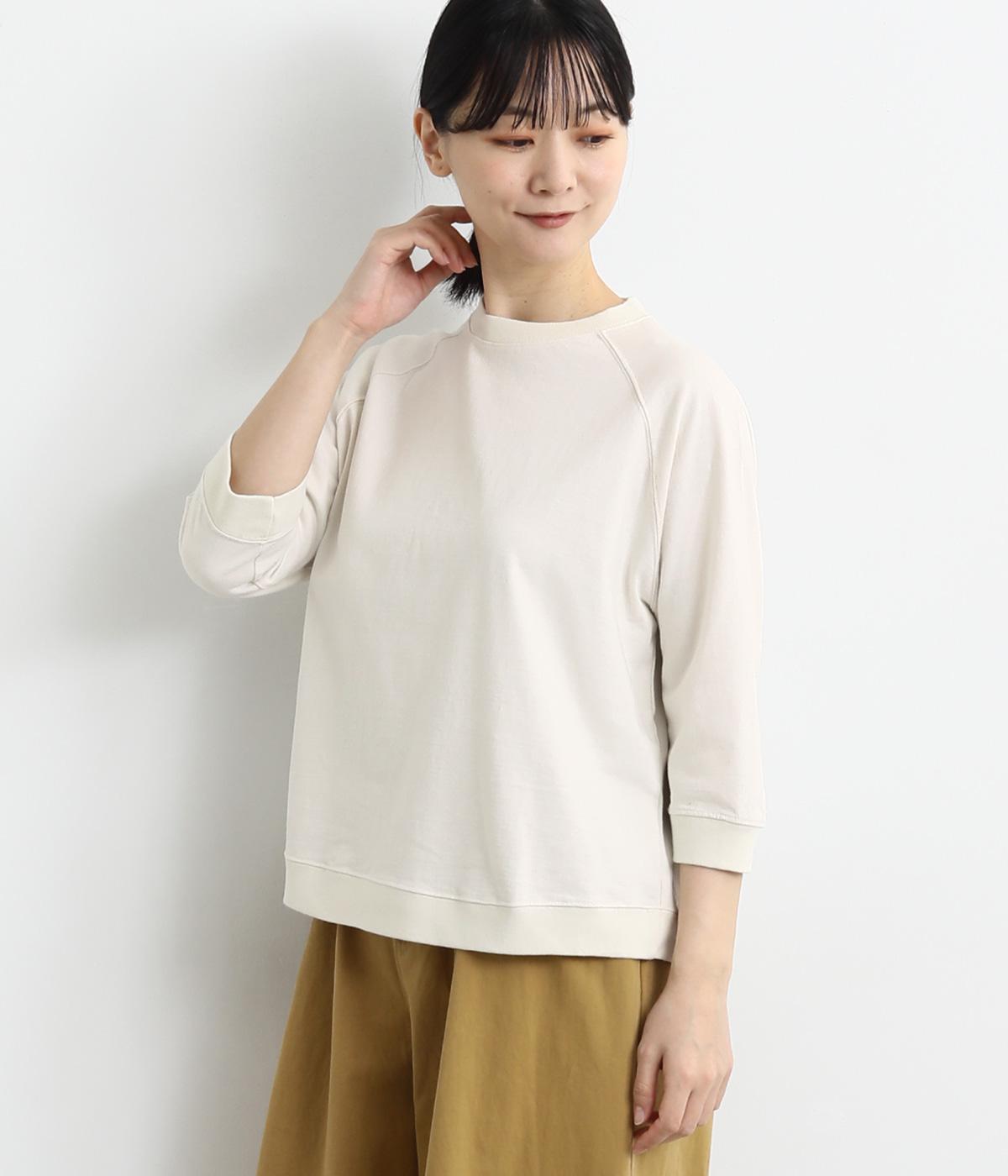 コットンアメリカンドライ天竺Ⅱヘムラウンドプルオーバー(アイボリー-F)