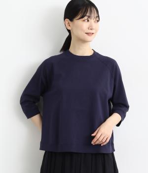 コットンアメリカンドライ天竺Ⅱヘムラウンドプルオーバー(ネイビー-F)